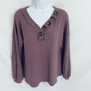 Coeur De Vague Waffle Knit Top Size Small
